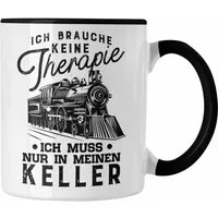 Trendation Tasse Trendation - Modelleisenbahn Tasse Geschenk für Eisenbahner Spruch Ich