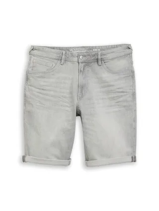 Denim Tom Tailor - TTAEDAN STRAIGHT Jeans Shorts used light stone grey denim - Gr. - M