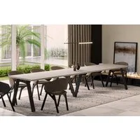 Endo-Moebel Esstisch Lungo XXL 130-405 cm, Metallgestell, ausziehbar, erweiterbar, riesiger Kulissentisch, 4m, extra lang und groß, stabil