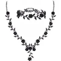nsihing Schmuckset Hochzeits-Schmuckset für Damen: Halskette und Armband, funkelndes Strass-Schmuckset