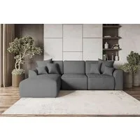 99rooms Ecksofa Gusto, Sofa L-Form, Eckcouch, mit Schlaffunktion, abnehmbaren Rückenkissen, Bezug-Strukturstoff NEVE