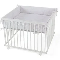 Waldin Laufstall Waldin Baby Laufgitter ca. 100x100 BUCHE MASSIV, höhen-verstellbar