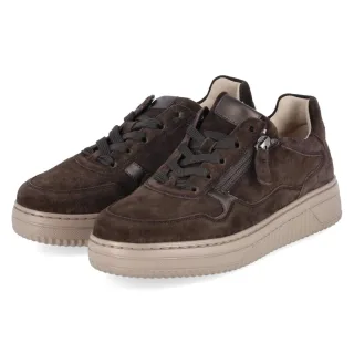Gabor Low Sneaker - Gr. 37 - Braun - Rauleder