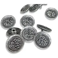 Hartmann-Knöpfe Knopf 10 Stück Trachten Knöpfe altsilber farben Metallknöpfe 18mm oder 20mm