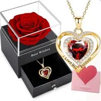 LuxusKollektion Geschenkbox Rosenbox Ewige Rose Konservierte Blume Geschenk Valentinstag Golden
