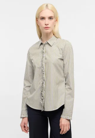 ETERNA - Bluse Satingewebe Langarm olive - Gr. - 44/Langarm