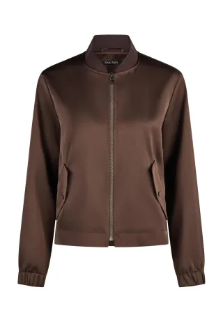 Marc Aurel - Bomberjacke mit Rippkragen chocolate - Gr. - 34