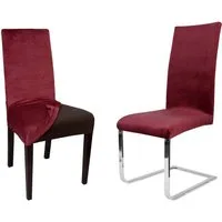 Beautex Stuhlhusse Lea Stuhlhussen, Samt Mikrofaser Stuhlbezug, elastische Stretch Husse