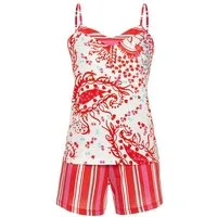 Chérie Line Shorty mit verstellbaren Spaghettiträgern und Shorts mit Seitentaschen (2 tlg) Aus 50% Baumwolle 50% Modal