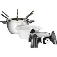 Fondue-Set 48615 edelstahl/schwarz, 500 Watt, Edelstahl- und Keramiktopf