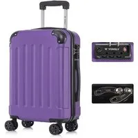 YONSLY Hartschalen-Trolley Premium Hartschalen-Reisekoffer Trolley Kabinenkoffer, 4 Rollen, TSA-Schloss, YKK-Reißverschluss, austauschbare Rollen & Griffe