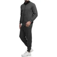 L.gonline Freizeitanzug Herren Trainingsanzug Freizeitanzug ohne Kapuze 500A (Kapuzenjacke mit Reißverschluss, Hose, 2-tlg., Zipperjacke und Hose), Fitness Freizeit Casual