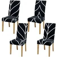 Vivi Idee Stuhlbezug Stuhlhussen 4/6er Set Spannbezug für Esszimmerstühle Schwingstuhl, Elastische Waschbar Hochzeit Büro Partys Deko