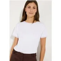 MORE&MORE Kurzarmshirt softes T-Shirt mit Chiffonkante