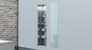 emco Schrankmodul asis 300, chrom /optiwhite Unterputz, 1584 mm ohne Einbaurahmen, 972027813 972027813