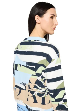 Betty Barclay - Sweatshirt blau/beige - Gr. - 42
