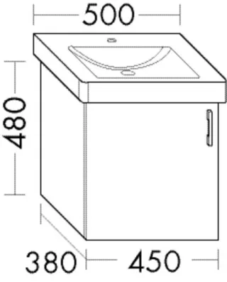 Burgbad Waschtischunterschrank zu Keramik System 30 Preisgruppe 1 Aqua 480x450x380 Veloursgrau Matt WWMP045LF6431