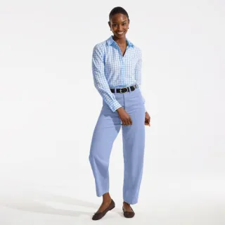 Barrel-Feincordhose High Waist, Damen,  Blau, Baumwolle, by Lands' End