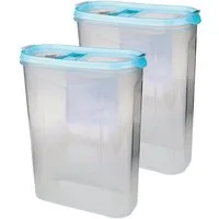 Bestlivings Vorratsdose Müslispender (7cm x 16,5cm x 24cm), Kunststoff, (2-tlg., 2,8 Liter), Schüttdose für Lebensmittel, Vorratsbehälter Set - Frischhaltedosen
