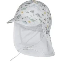 Sterntaler® Schirmmütze UV-Schutz 50+ (1-St) Schirmmütze aus Popeline mit Dinowelt Motiv, Nackenschutz & Bindeband
