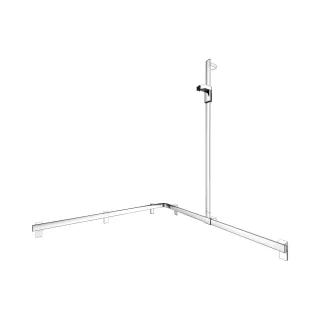 KEUCO AXESS Eck-Duschhandlauf 90° mit Brausestange, Metall, B: 115 H: 130,1 T: 115 cm, 35015010401 35015010401