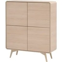 Home affaire Highboard Torsby, moderner Schrank, Stauraumelement in Eiche Natur, 108 cm breit, abgerundete Ecken, ausreichend Stauraum, vielseitig einsetzbar