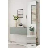 Furn.Design Garderoben-Set Center, (Flurgarderobe in Salbei Grün mit Eiche, 2-teilig, 150 x 200 cm), mit Kleiderstange