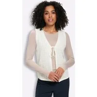 Sieh an! Strickweste Strickweste Ärmellos Ajour