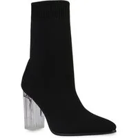 VAN HILL 839470 Schlupfboots Damen Schlupfstiefeletten Stiefeletten Stiefel Strick Stoff-