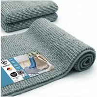 HELLSER Badematte DANA - Badezimmerteppich rutschfest & waschbar - Chenille, rutschhemmend beschichtet, fußbodenheizungsgeeignet, schnell trocknend, Polyester, - Weiche Chenille Badematte Kurzflor, OEKO-Tex-zertifiziert