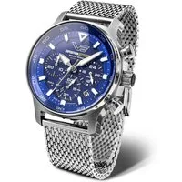 Vostok Europe Chronograph Expedition South Pole Solar 592A762-B 43 mm Milanaiseband Blau