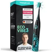 happybrush Schallzahnbürste Eco Vibe 3 Black/Mint – TESTSIEGER - 8 Wochen Power Akku, Aufsteckbürsten: 1 St., Eco Vibe 3, 2 Jahre Garantie