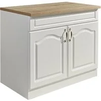 wiho Küchen Spülenschrank Linz 100 cm breit, in Landhaus-Optik