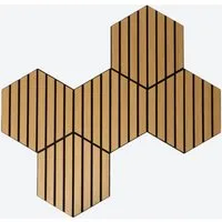 Spectrum Dekorpaneele Wandpaneel Hexagon 5 Stück Holz Sechseckig 26 x 30 cm, (5-tlg)