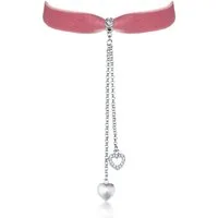 LUISIA® Collier Samt Kropfband mit Herz und Strass mit Swarovski® Kristall (inkl. Schmuckbox)