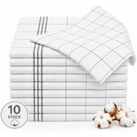 BARBONS Geschirrtuch Allzweck Tücher, Geschirrtücher, Trockentuch, Küchentuch, (10 er, 10-tlg), Premium Qualität, 100% Baumwolle, Schwarz