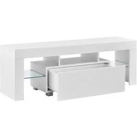 en.casa TV-Board, »Grimsey« Fernsehtisch mit LED Beleuchtung und Glasablage