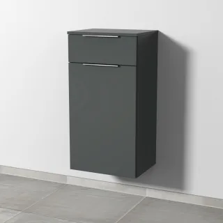 Sanipa 3way Mittelschrank mit 1 Auszug und 1 Wäschekorbklappe, Anthrazit-Matt, UM15422 UM15422