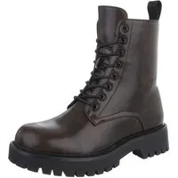 Ital-Design Robuste Damen Stiefeletten mit komfortabler Sohle Schnürstiefelette (90482427) Blockabsatz Stiefeletten in Braun