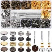 FOUORTUNATE-BEE Druckknopf 120 Stück Druckknöpfe Befestigungen Druckknöpfen aus Kupfer, für Geldbörse, aus Leder, Craft Jacket (12 mm)