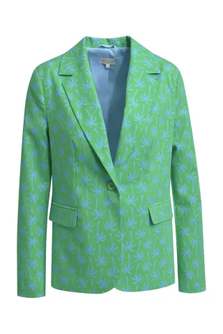 Milano Italy - Blazer w flap pockets + one button closure apple print - Gr. - 42