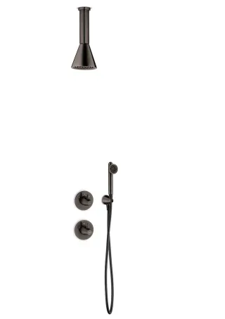 JEE-O cone 04 Decken-Duschkombination mit Thermostat und Umsteller, gun metal, 900-6446 900-6446