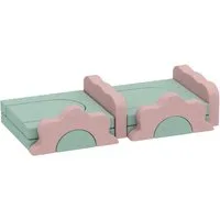 AIYAPLAY Kindersofa Schaumstoff Bausteine 12 Stück Bällebad Cordoptik grün Spielbausteine, (Softbausteine-Set, 12 St., Riesenbausteine), Weicher Cordbezug, leicht zu reinigen