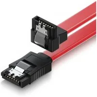 deleyCON deleyCON 0,5m SATA 3 Datenkabel mit Clip - 1x Winkel 90° Grad - S-ATA Computer-Kabel