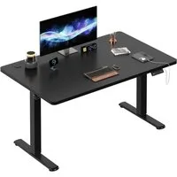 HOMALL Schreibtisch Höhenverstellbarer mit Gedächtnissteuerung, 110/120/140cm x 70cm (2-lagige Höhenverstellung mit sitzender Erinnerungsfunktion und USB-Ladeanschluss)