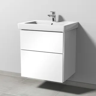 Sanipa 3way Waschtischunterbau zu Villeroy & Boch Subway 2.0 Waschtisch mit 2 Auszügen, Weiß-Glanz BS61278