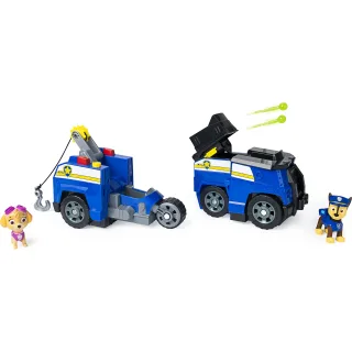 PAW Patrol 6056033 Chases 2 in 1 Split Second Polizeiwagen mit 2 Figuren