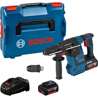 Bosch Akku-Bohrhammer mit SDS plus GBH 18V-26 F, mit 2 x 5.0 Ah Li-Ion Akku, L-BOXX - 0611910007