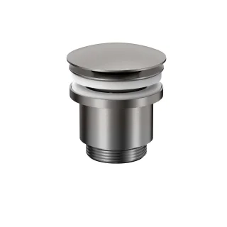 Herzbach LIVING Ablaufventil mit/ohne Staufunktion rund Black Steel, 11.462500.1.40 11.462500.1.40