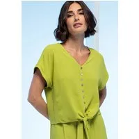 bianca Shirtbluse SANJA aus Stoff mit bewegter Oberfläche in Trendfarbe